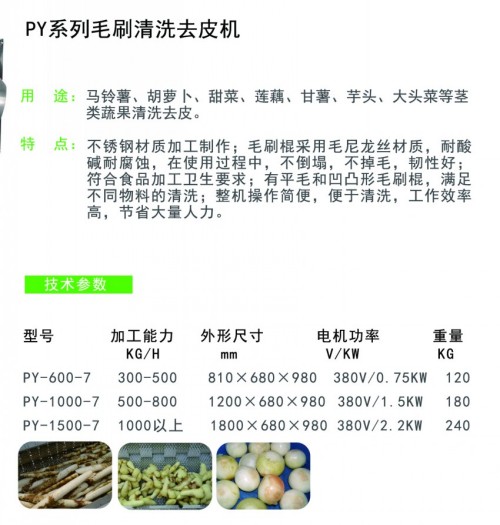 毛刷清洗去皮设备